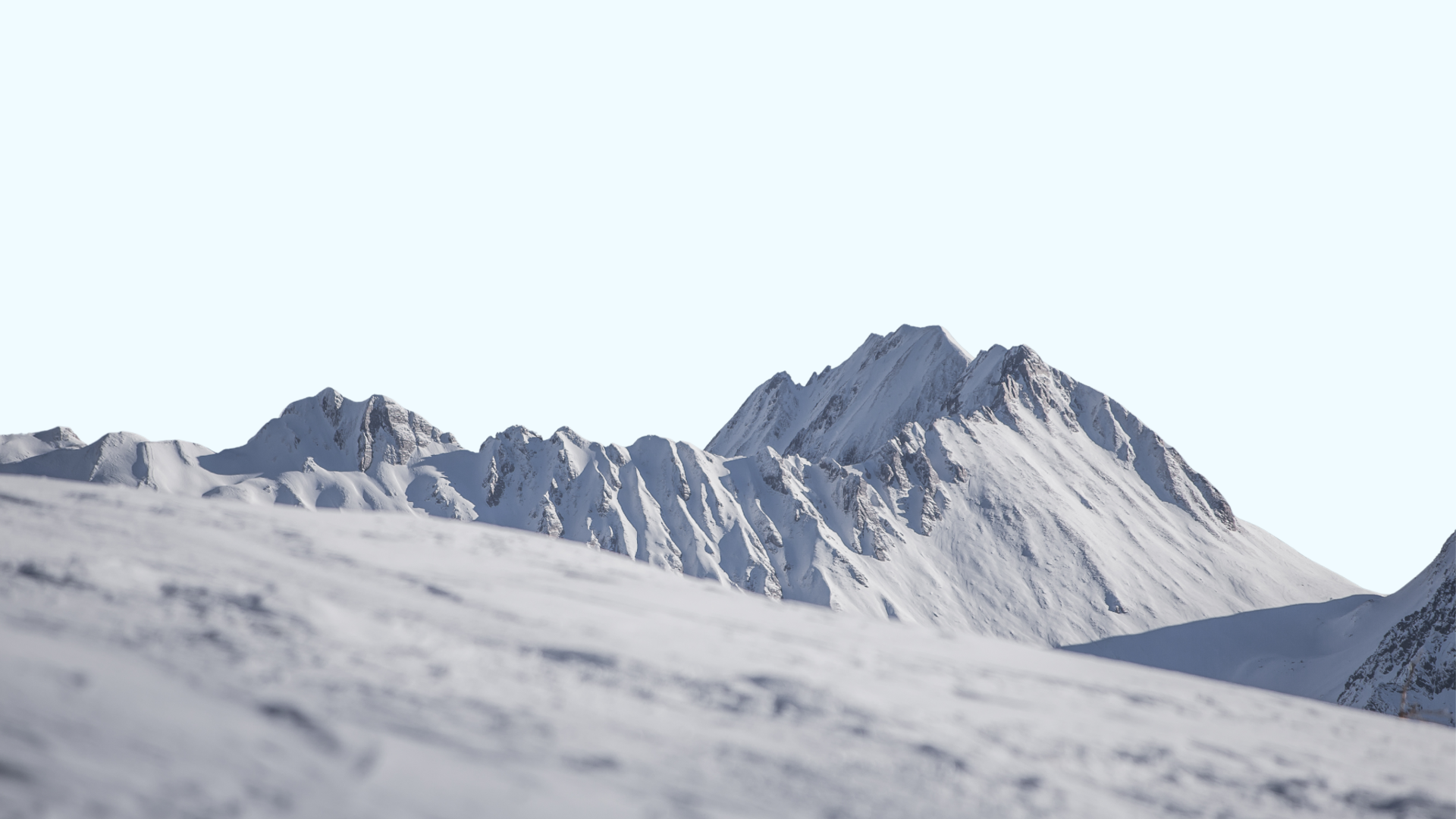 Cime innevate sotto un cielo limpido